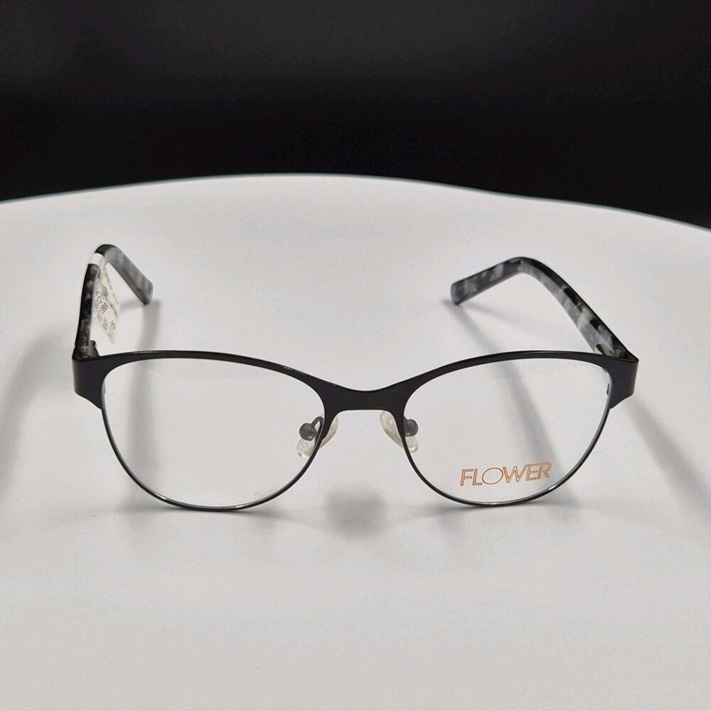 FLOWER FLR601217 001 Full Rim Black Eyeglass Frames Women Eyeglasses Plastic